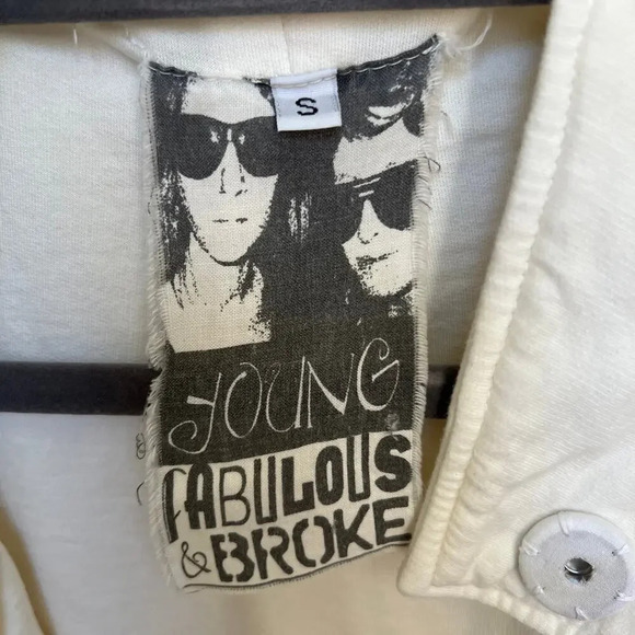 Young Fabulous and Broke Button Up Vest Cream Size Small - Picture 4 of 6